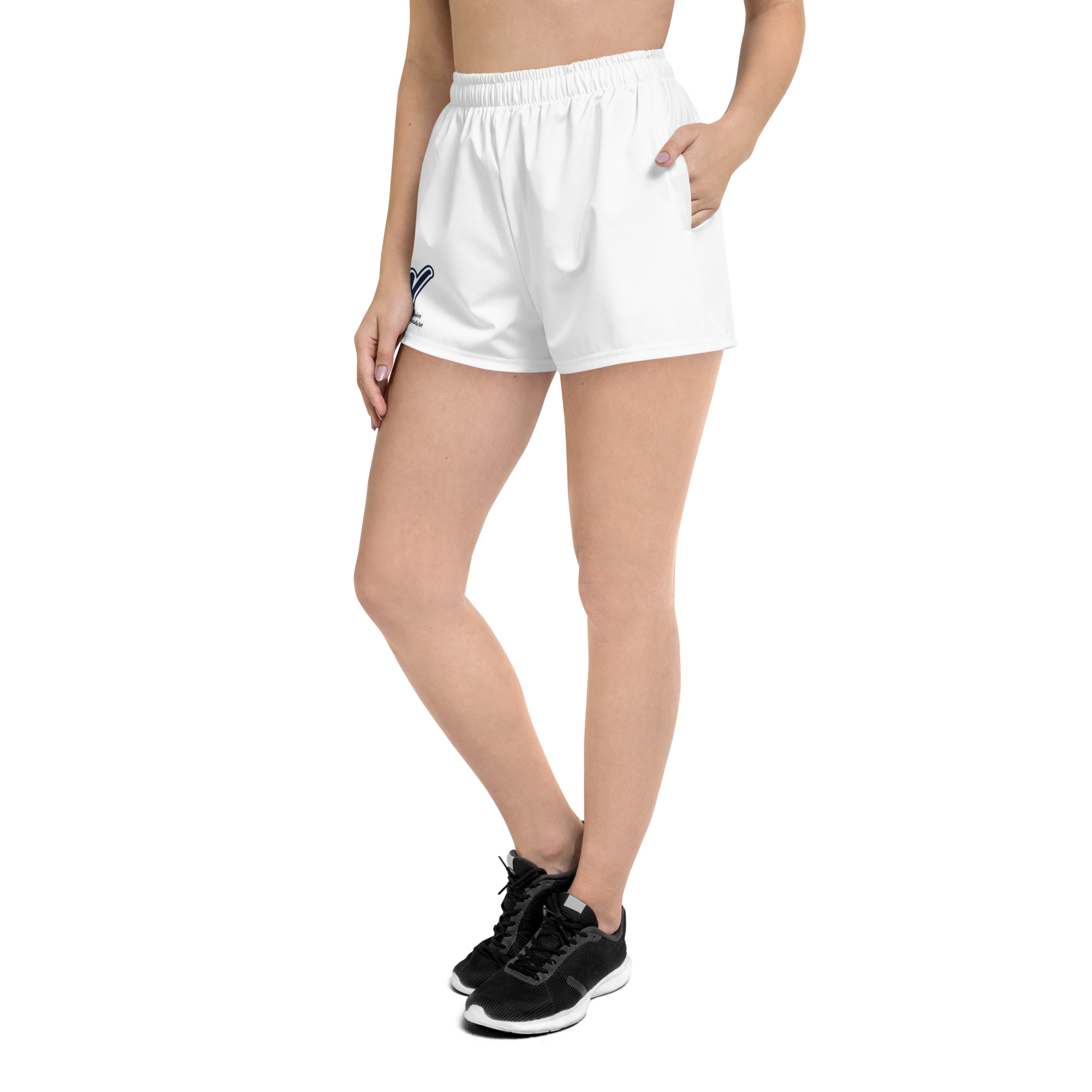 Printed Women White Gym Shorts